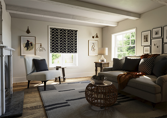 Orla Kiely Jumbo Linear Stem, Liquorice - Twist&Fit Roman Blind - Image 7